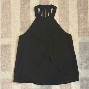Aqua Tulip Overlay Halter Top (NWOT)